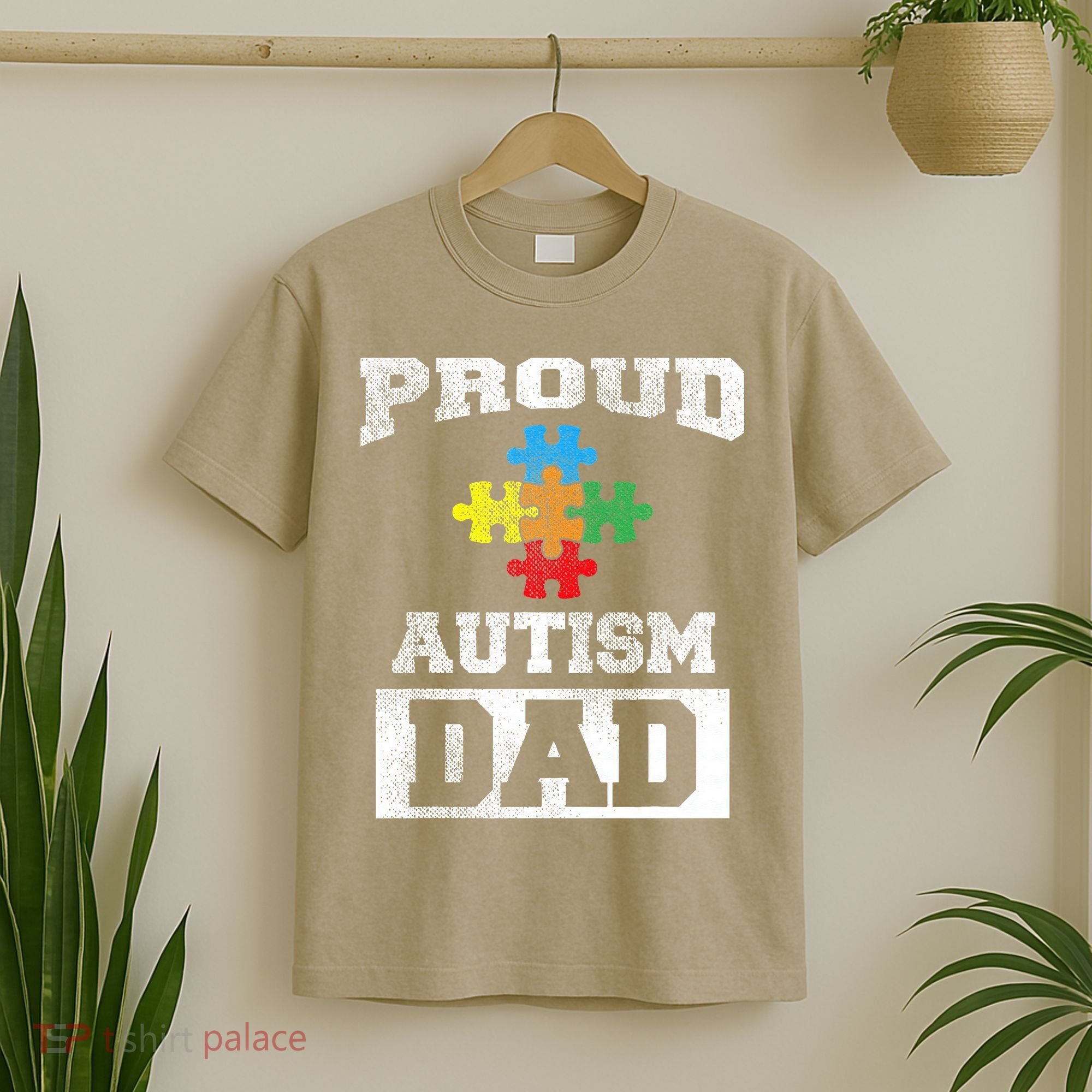 Autism Puzzle Piece Flag Autism Awareness For Dad T-Shirt