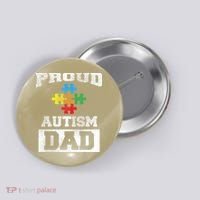 Autism Puzzle Piece Flag Autism Awareness For Dad Button thumb 0