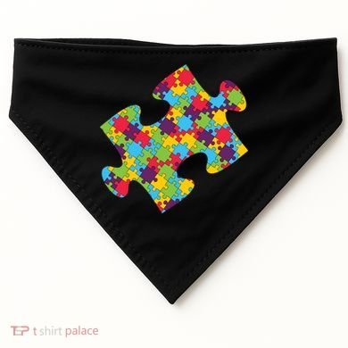 Autism Puzzle Piece Gift USA-Made Doggie Bandana