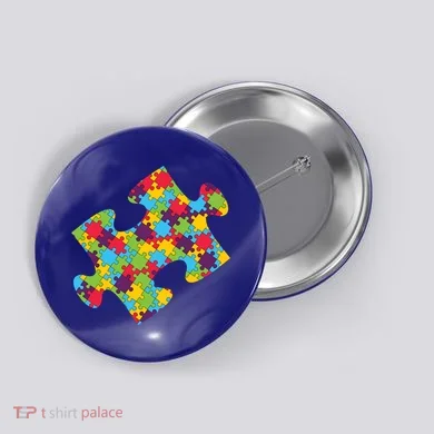 Autism Puzzle Piece Gift Button