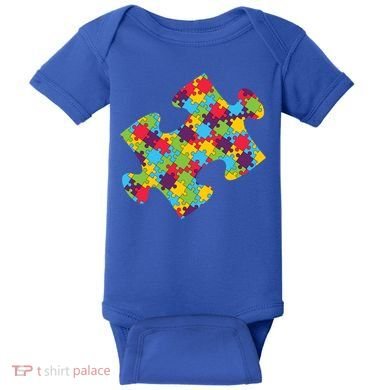 Autism Puzzle Piece Gift Baby Bodysuit