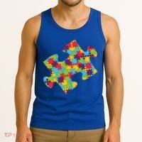 Autism Puzzle Piece Gift Tank Top thumb 3
