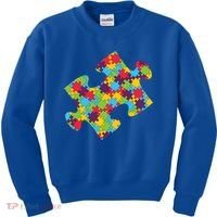 Autism Puzzle Piece Gift Kids Sweatshirt thumb 0