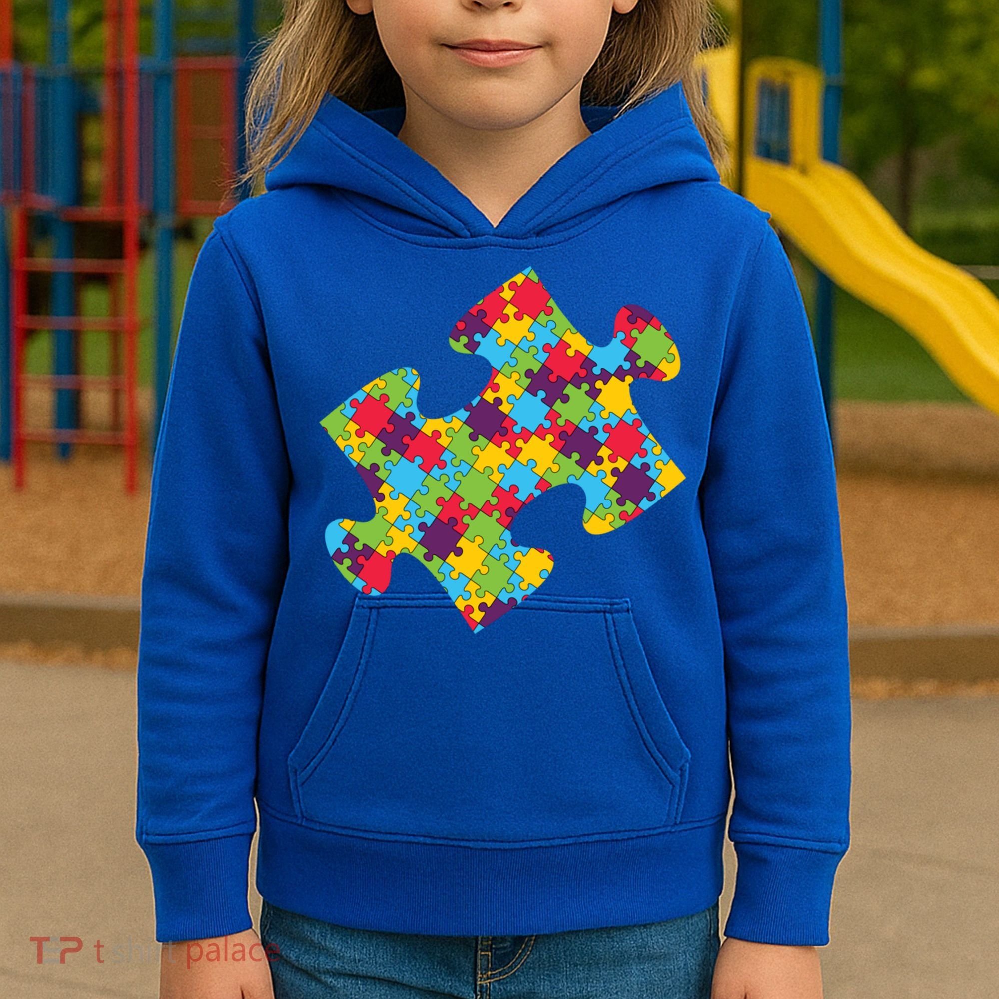 Autism Puzzle Piece Gift Kids Hoodie