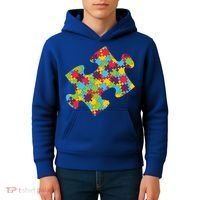 Autism Puzzle Piece Gift Kids Hoodie thumb 4