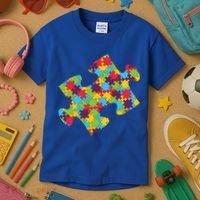 Autism Puzzle Piece Gift Kids T-Shirt thumb 3