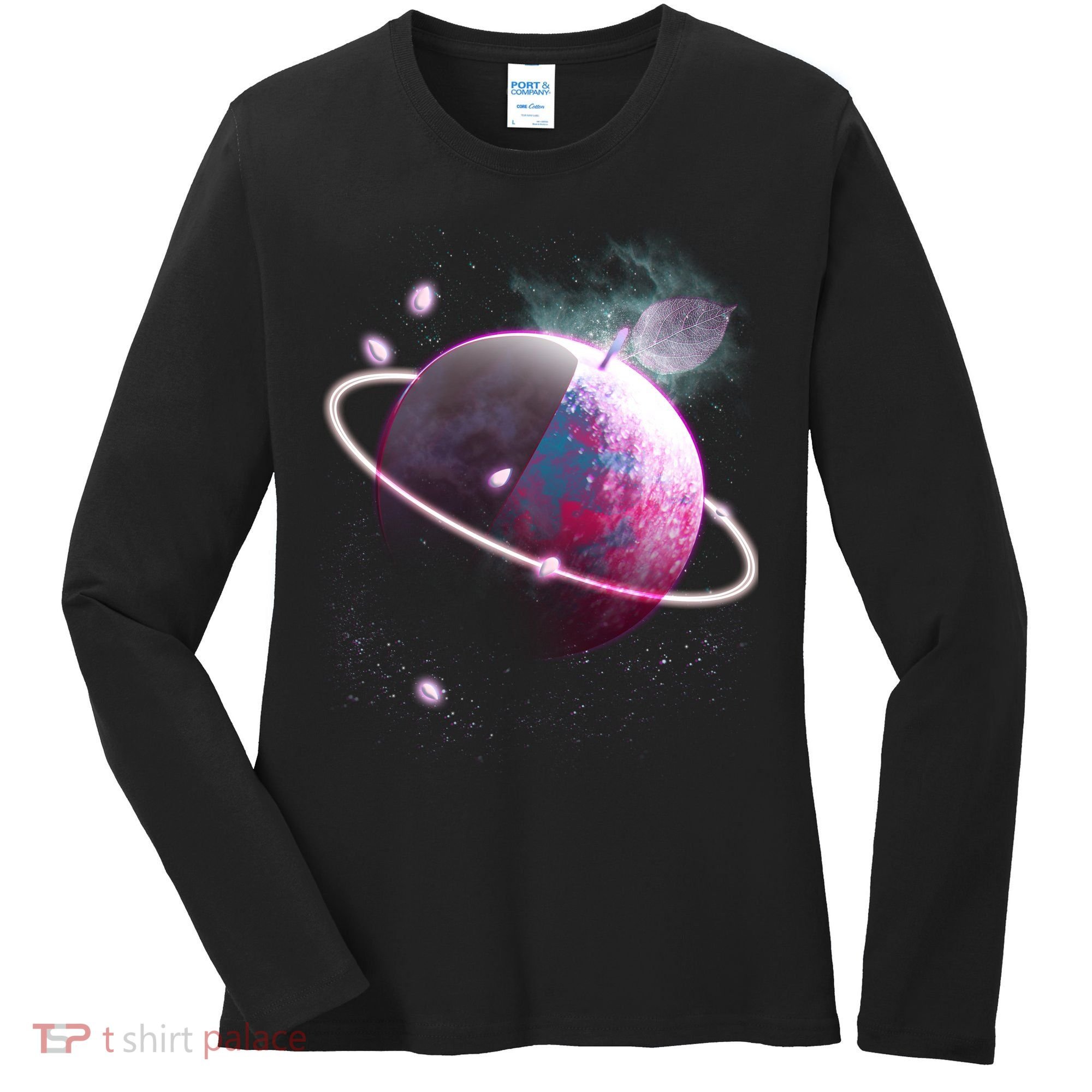 Apple Nebula Space Planet Women's Long Sleeve Shirt