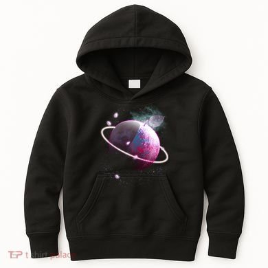 Apple Nebula Space Planet Kids Hoodie