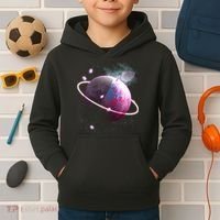 Apple Nebula Space Planet Kids Hoodie thumb 2