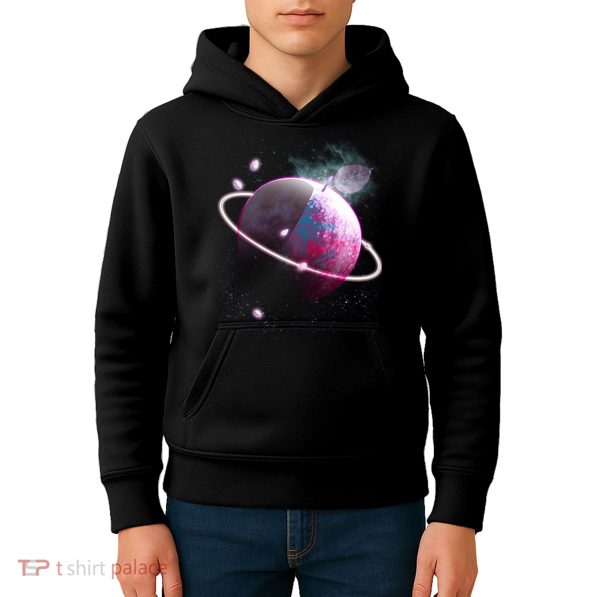 Apple Nebula Space Planet Kids Hoodie