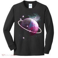Apple Nebula Space Planet Kids Long Sleeve Shirt thumb 0