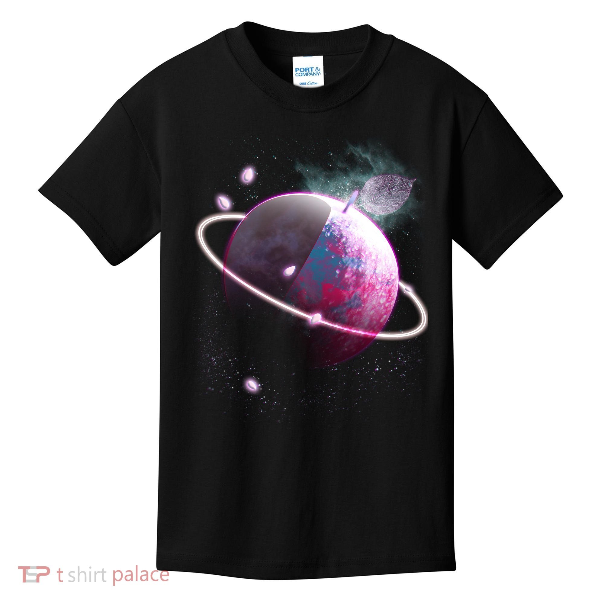 Apple Nebula Space Planet Kids T-Shirt