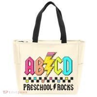 Abcd Preschool Rocks Pencil Lightning Teachers Rock Tote Bag thumb 0