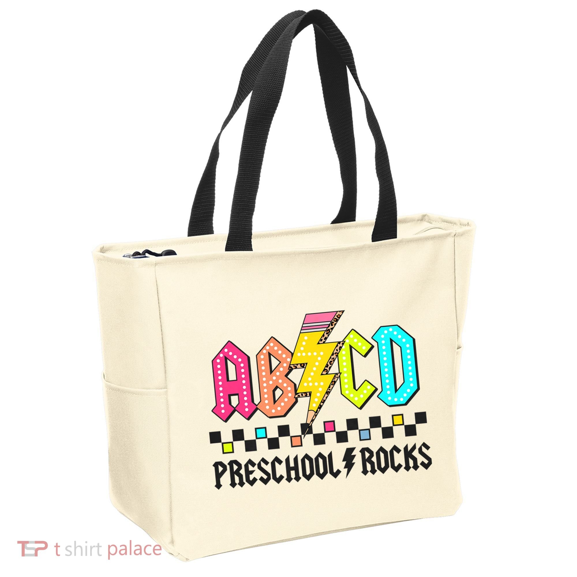 Abcd Preschool Rocks Pencil Lightning Teachers Rock Tote Bag
