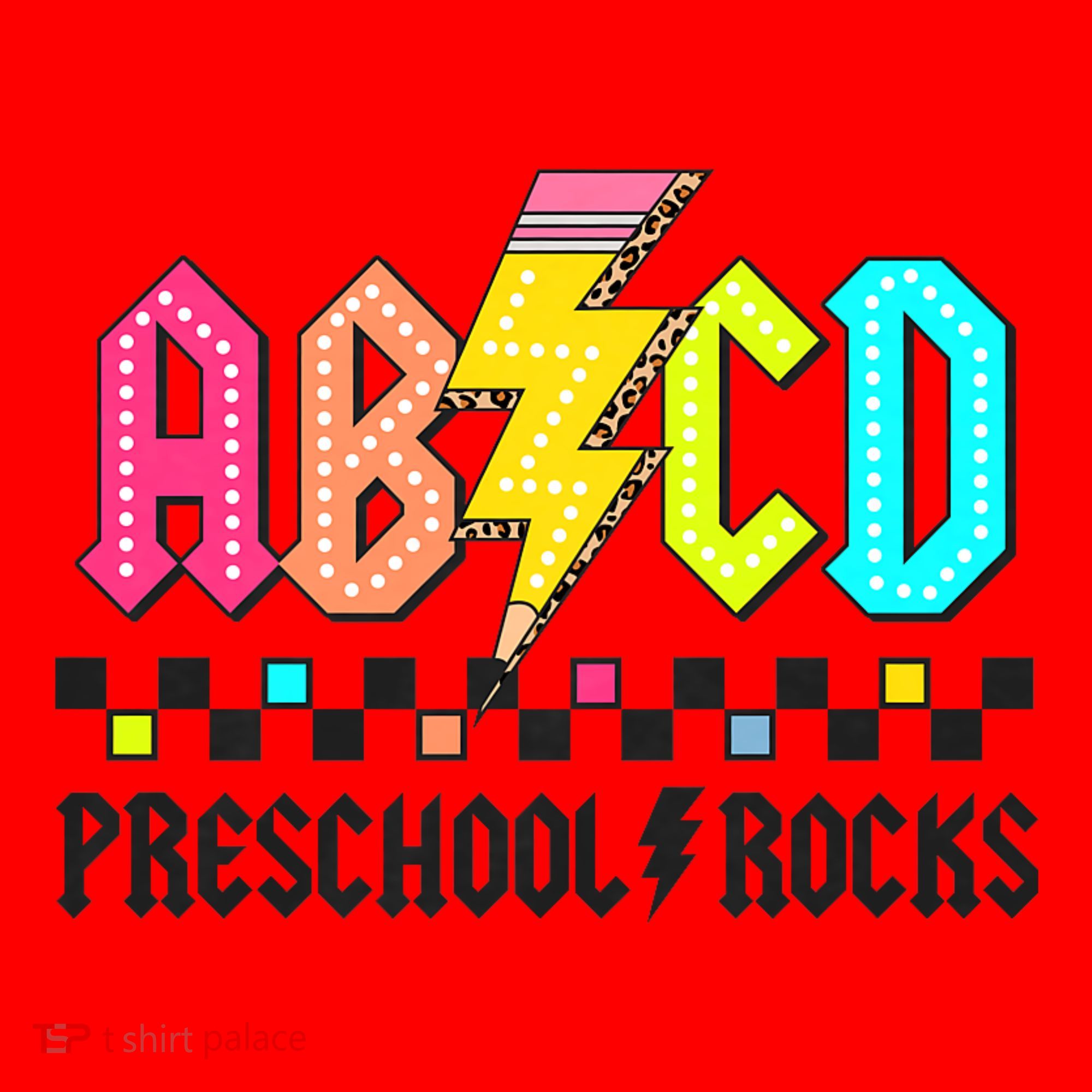 Abcd Preschool Rocks Pencil Lightning Teachers Rock Santa Hat
