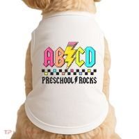 Abcd Preschool Rocks Pencil Lightning Teachers Rock Doggie Tank thumb 0