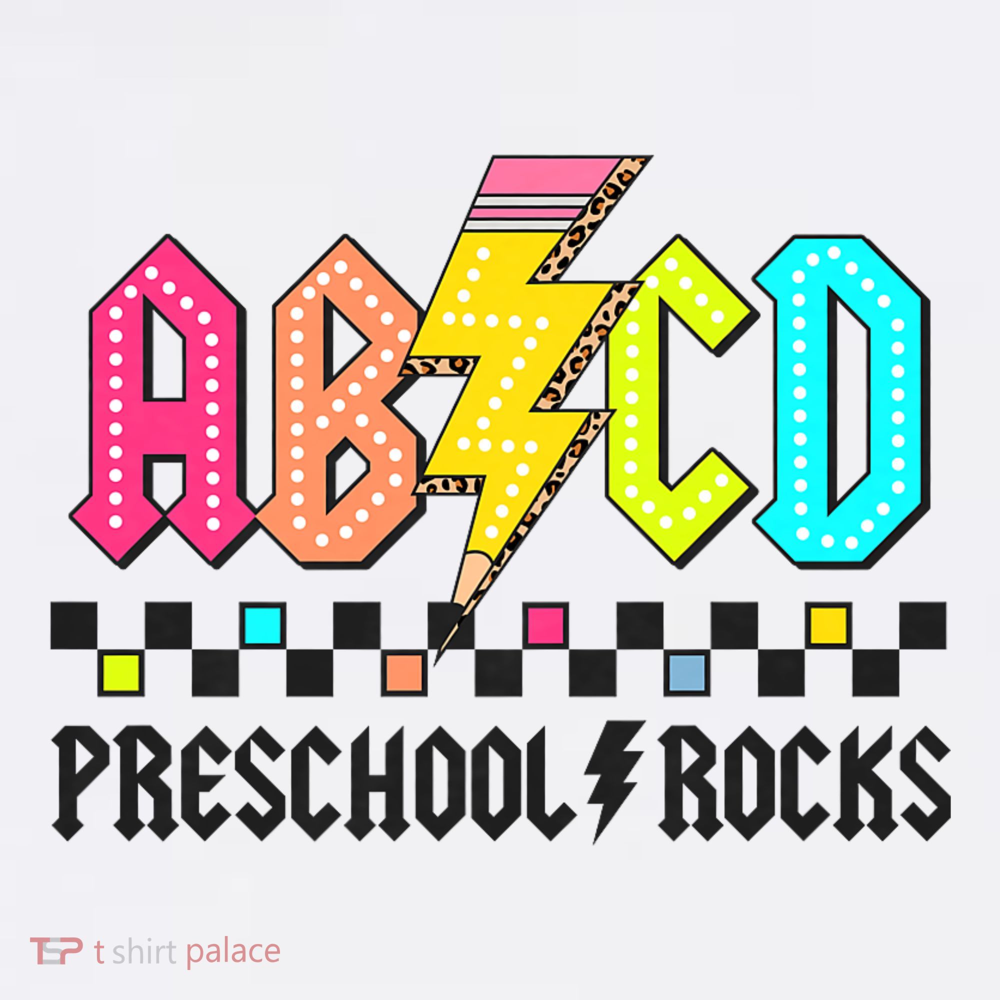 Abcd Preschool Rocks Pencil Lightning Teachers Rock Doggie Tank