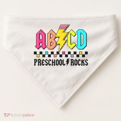 Abcd Preschool Rocks Pencil Lightning Teachers Rock USA-Made Doggie Bandana