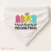 Abcd Preschool Rocks Pencil Lightning Teachers Rock USA-Made Doggie Bandana thumb 0