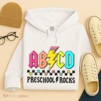 Abcd Preschool Rocks Pencil Lightning Teachers Rock Hoodie thumb 4
