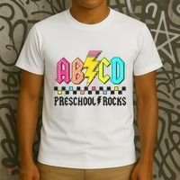 Abcd Preschool Rocks Pencil Lightning Teachers Rock T-Shirt thumb 3