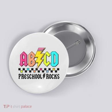 Abcd Preschool Rocks Pencil Lightning Teachers Rock Button