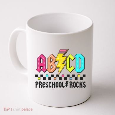 Abcd Preschool Rocks Pencil Lightning Teachers Rock Coffee Mug