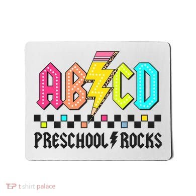 Abcd Preschool Rocks Pencil Lightning Teachers Rock Mousepad
