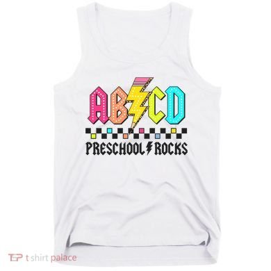 Abcd Preschool Rocks Pencil Lightning Teachers Rock Tank Top