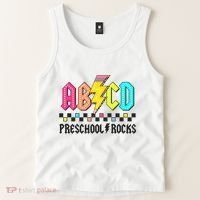 Abcd Preschool Rocks Pencil Lightning Teachers Rock Tank Top thumb 2