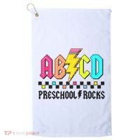 Abcd Preschool Rocks Pencil Lightning Teachers Rock Golf Towel thumb 0