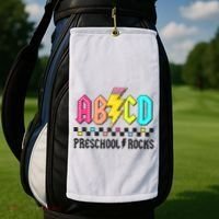 Abcd Preschool Rocks Pencil Lightning Teachers Rock Golf Towel thumb 2