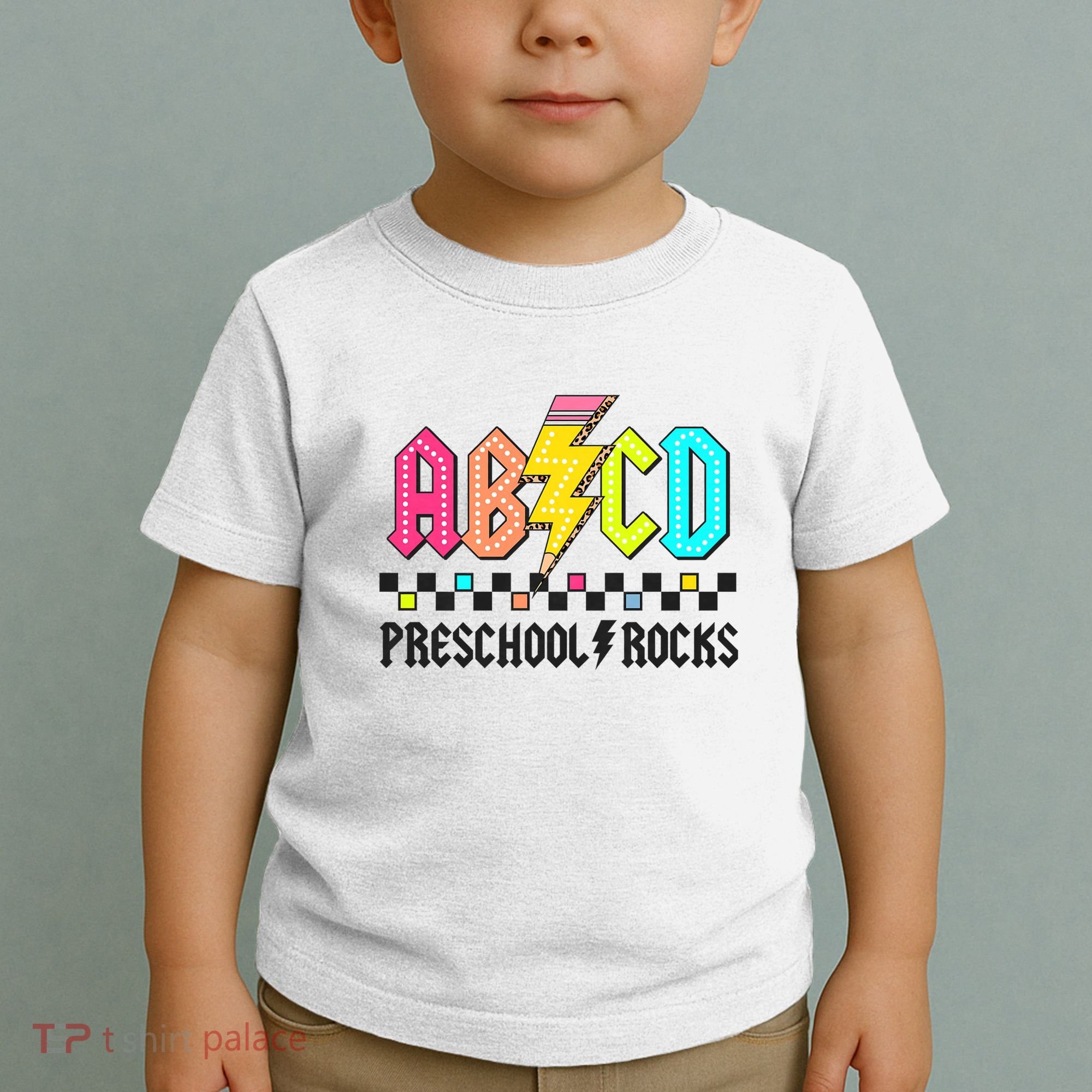 Abcd Preschool Rocks Pencil Lightning Teachers Rock Toddler T-Shirt