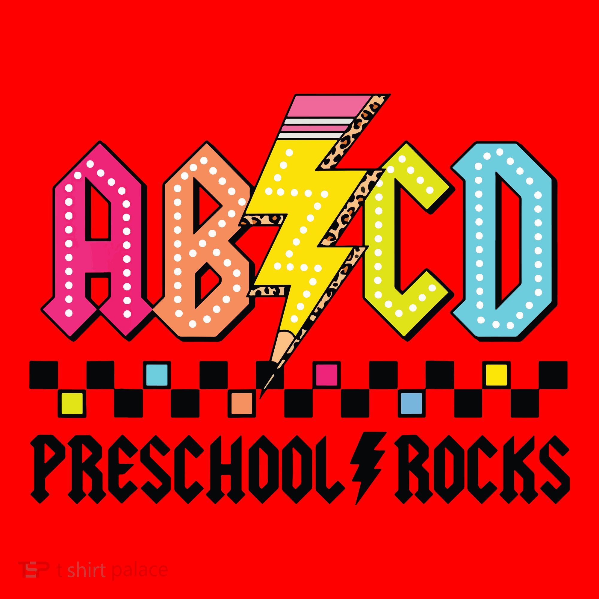 Abcd Preschool Rocks Pencil Lightning Teachers Rock Boy Santa Hat