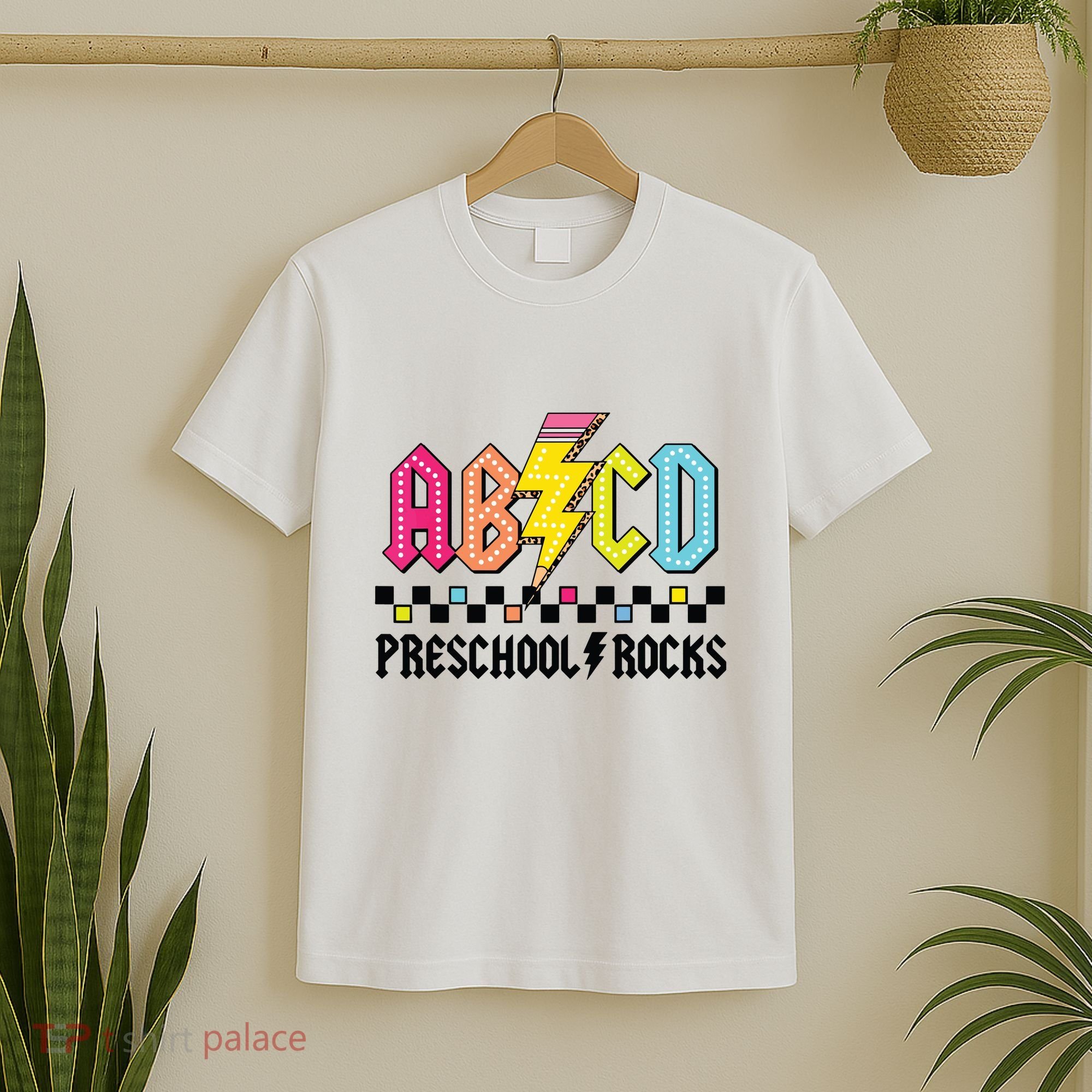 Abcd Preschool Rocks Pencil Lightning Teachers Rock Boy T-Shirt