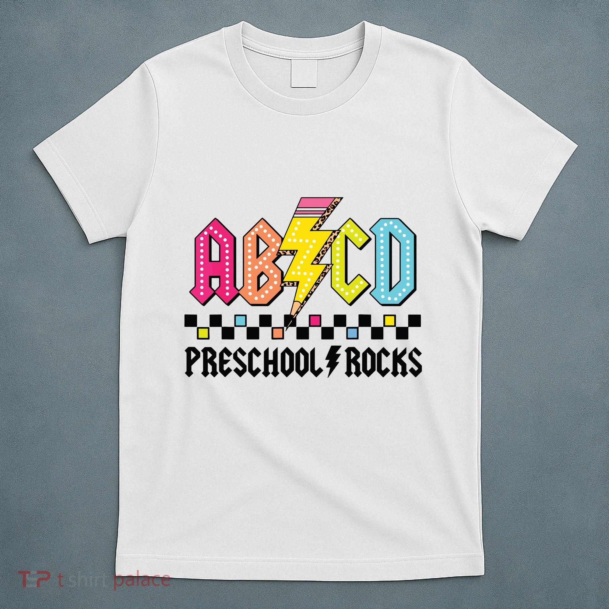 Abcd Preschool Rocks Pencil Lightning Teachers Rock Boy T-Shirt