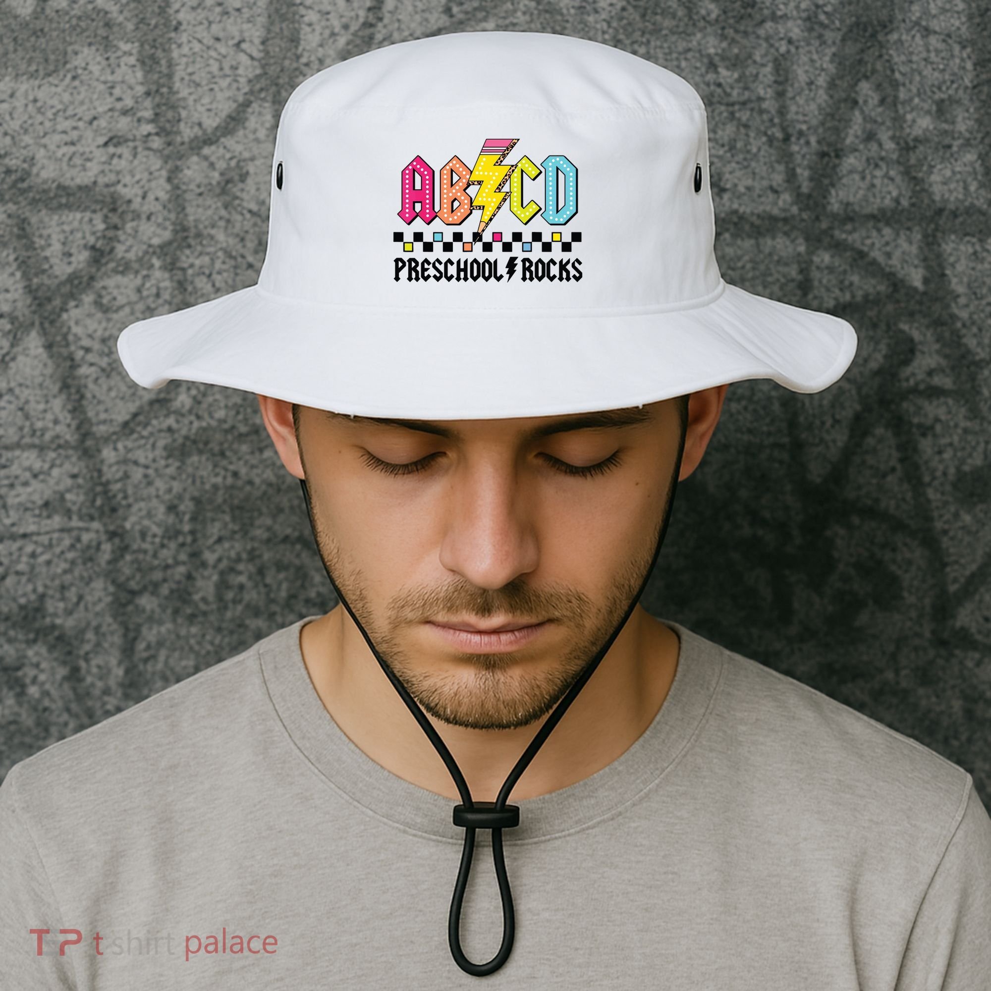 Abcd Preschool Rocks Pencil Lightning Teachers Rock Boy Bucket Hat