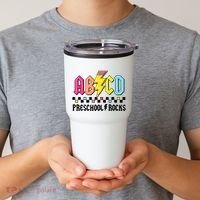 Abcd Preschool Rocks Pencil Lightning Teachers Rock Boy Tumbler thumb 2