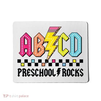 Abcd Preschool Rocks Pencil Lightning Teachers Rock Boy Mousepad