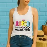 Abcd Preschool Rocks Pencil Lightning Teachers Rock Boy Women's Tank Top thumb 2