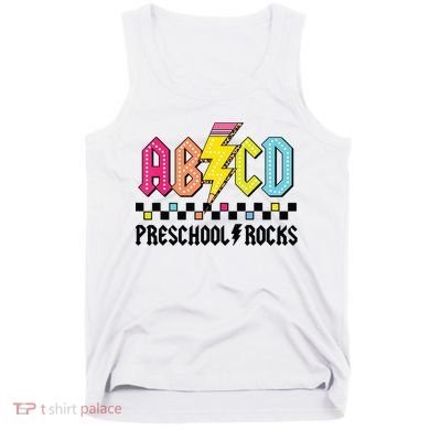 Abcd Preschool Rocks Pencil Lightning Teachers Rock Boy Tank Top