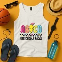 Abcd Preschool Rocks Pencil Lightning Teachers Rock Boy Tank Top thumb 4