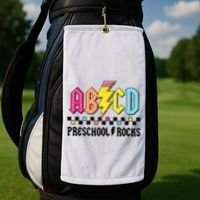 Abcd Preschool Rocks Pencil Lightning Teachers Rock Boy Golf Towel thumb 2