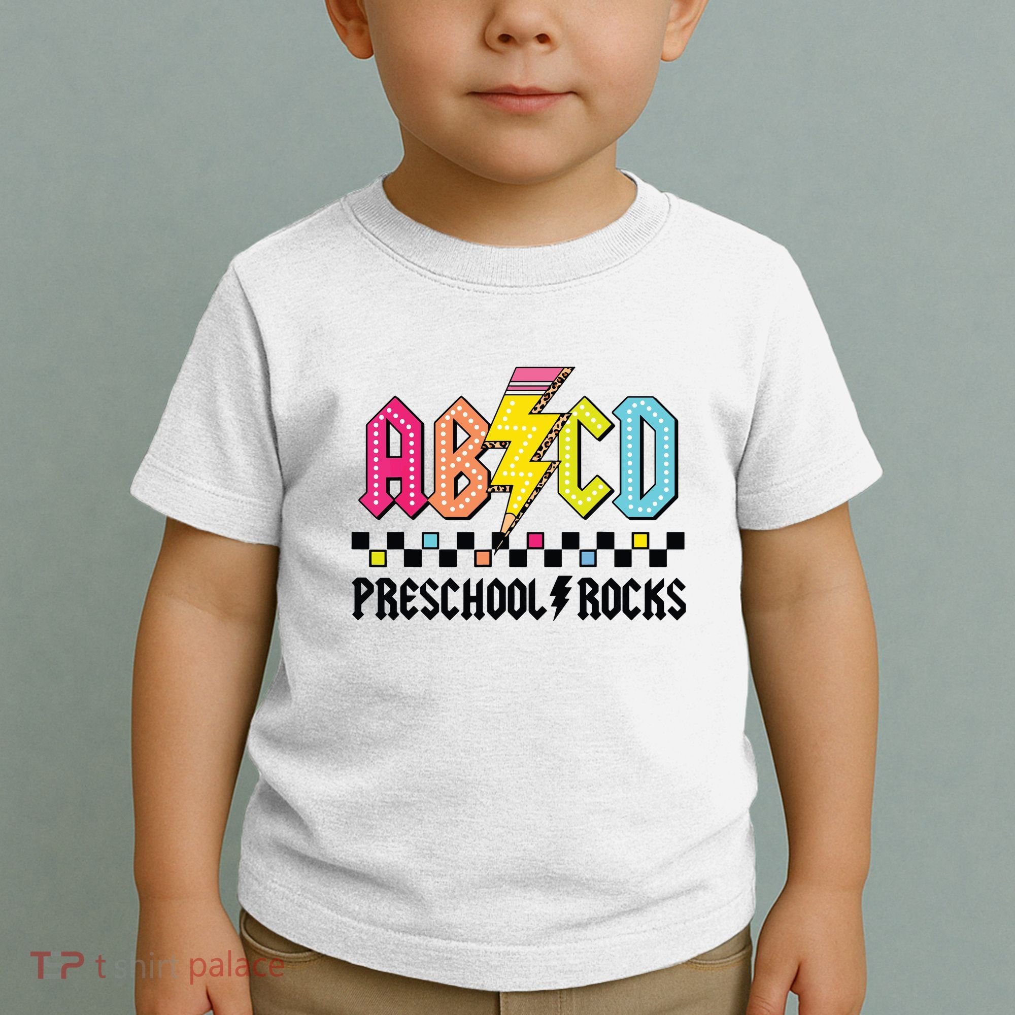Abcd Preschool Rocks Pencil Lightning Teachers Rock Boy Toddler T-Shirt