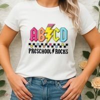 Abcd Preschool Rocks Pencil Lightning Teachers Rock Boy Women's T-Shirt thumb 2