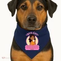 April Birthday Girl Knows More Than You Realize USA-Made Doggie Bandana thumb 1