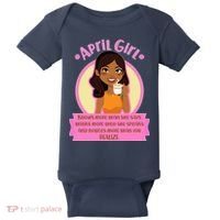 April Birthday Girl Knows More Than You Realize Baby Bodysuit thumb 0