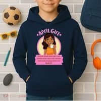 April Birthday Girl Knows More Than You Realize Kids Hoodie thumb 2