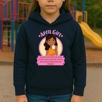 April Birthday Girl Knows More Than You Realize Kids Hoodie thumb 3