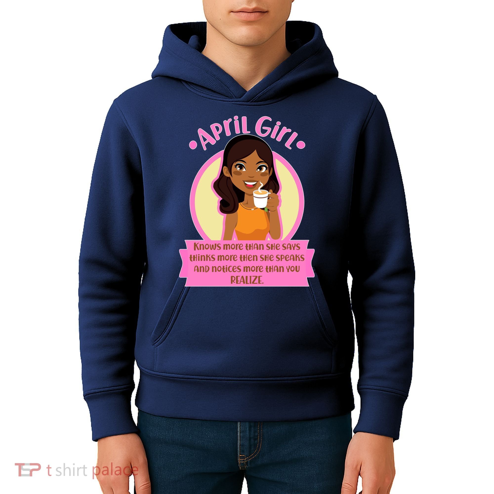 April Birthday Girl Knows More Than You Realize Kids Hoodie
